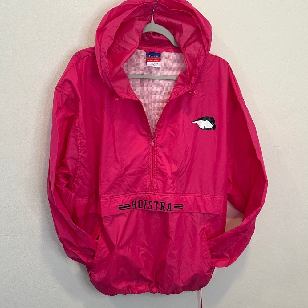 Hofstra Pink Windbreaker Pullover Jacket size xl